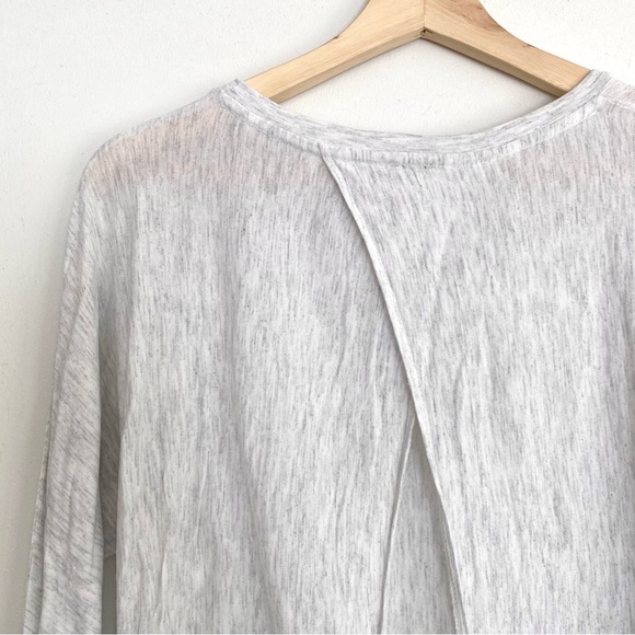 WILFRED XS Light Grey Open Back Crew Neck Long Sleeve Tee - Picture 5 of 12